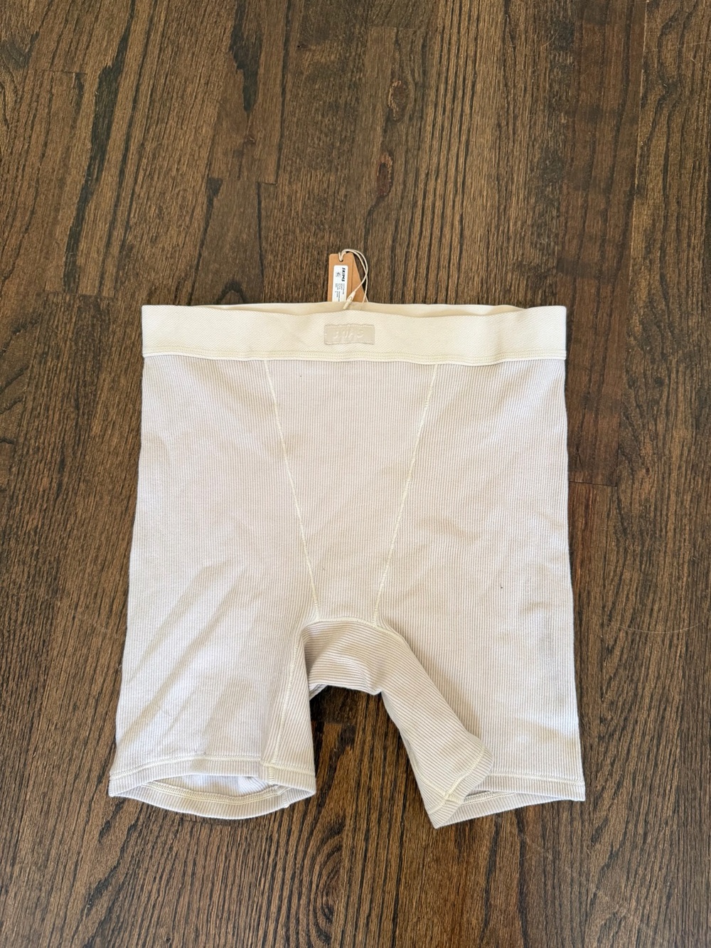 SKIMS Stone Ribbed Cotton Biker Shorts